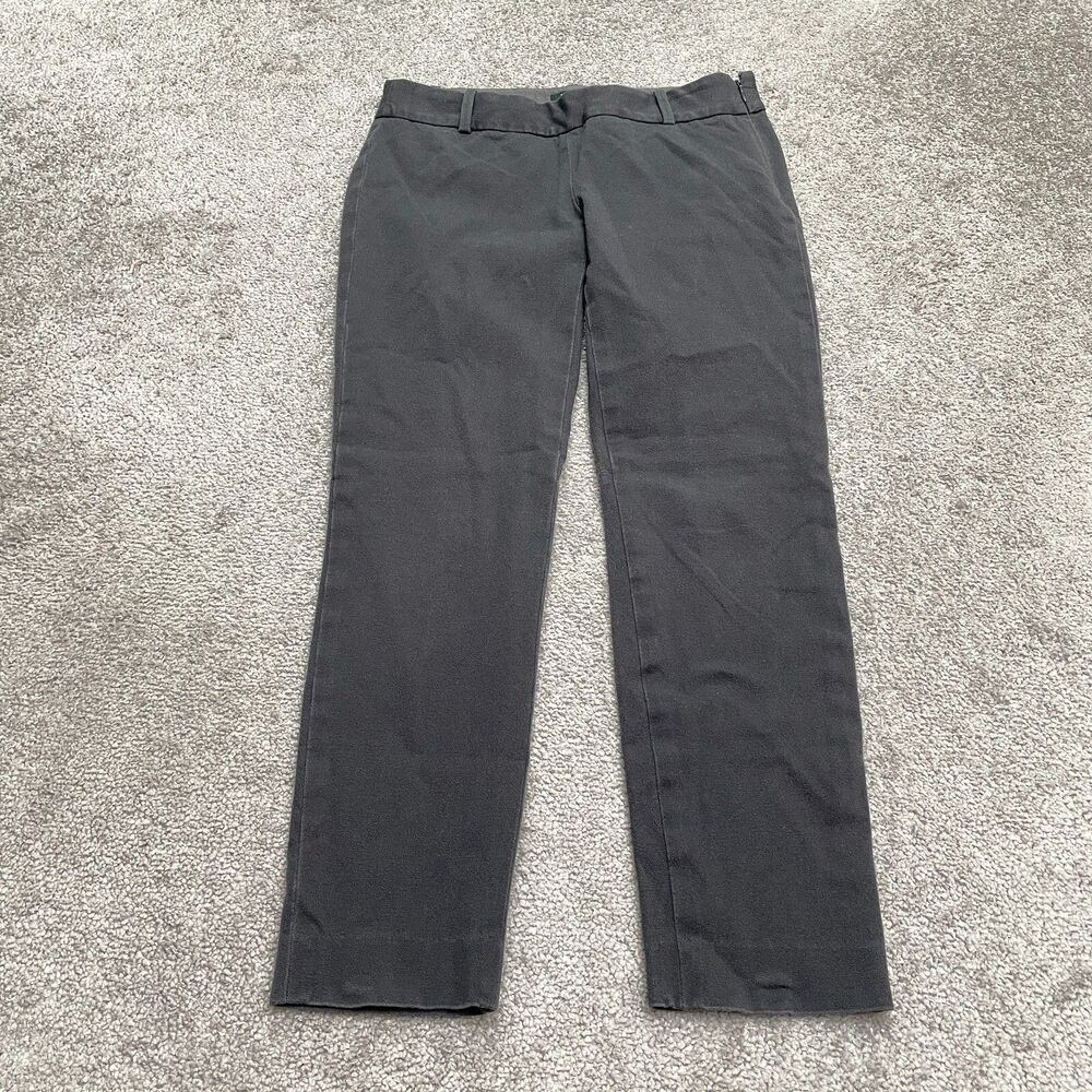 J.Crew Stretch City Fit Minnie Twill Pants Womens 00 Dark Gray Chino Crop 28x25